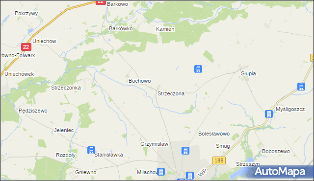 mapa Strzeczona, Strzeczona na mapie Targeo