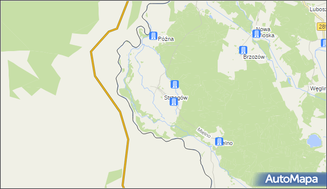 mapa Strzegów gmina Gubin, Strzegów gmina Gubin na mapie Targeo