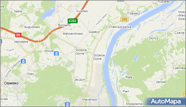 mapa Strzelce Dolne, Strzelce Dolne na mapie Targeo