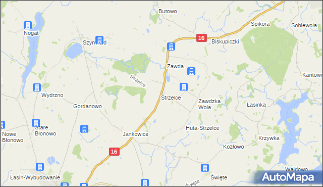 mapa Strzelce gmina Łasin, Strzelce gmina Łasin na mapie Targeo