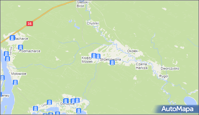 mapa Strzelcowizna, Strzelcowizna na mapie Targeo