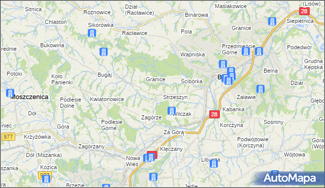 mapa Strzeszyn gmina Biecz, Strzeszyn gmina Biecz na mapie Targeo