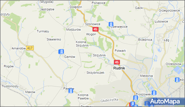 mapa Strzybnik, Strzybnik na mapie Targeo