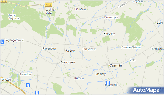 mapa Strzydzew, Strzydzew na mapie Targeo