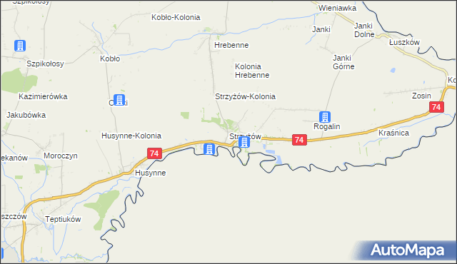 mapa Strzyżów gmina Horodło, Strzyżów gmina Horodło na mapie Targeo