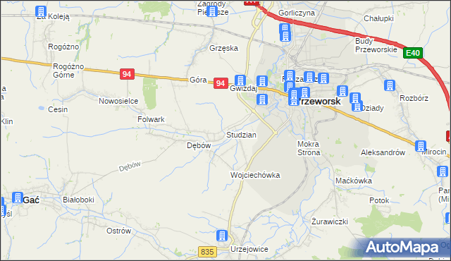 mapa Studzian, Studzian na mapie Targeo