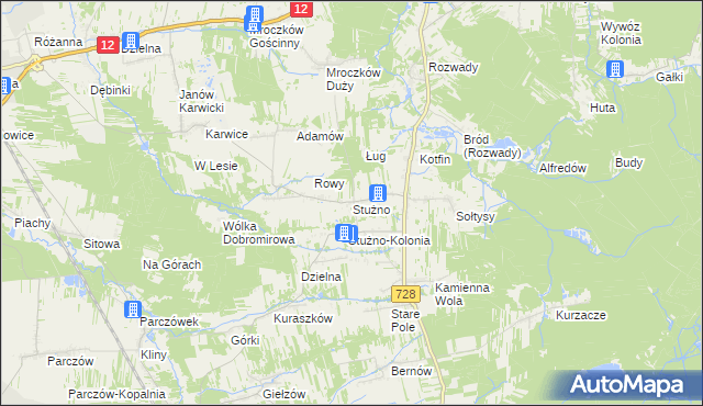 mapa Stużno, Stużno na mapie Targeo