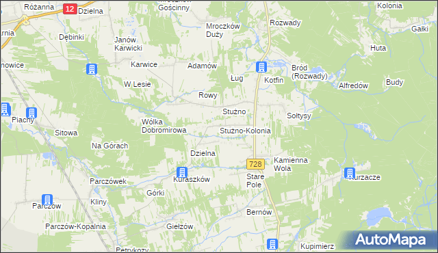 mapa Stużno-Kolonia, Stużno-Kolonia na mapie Targeo