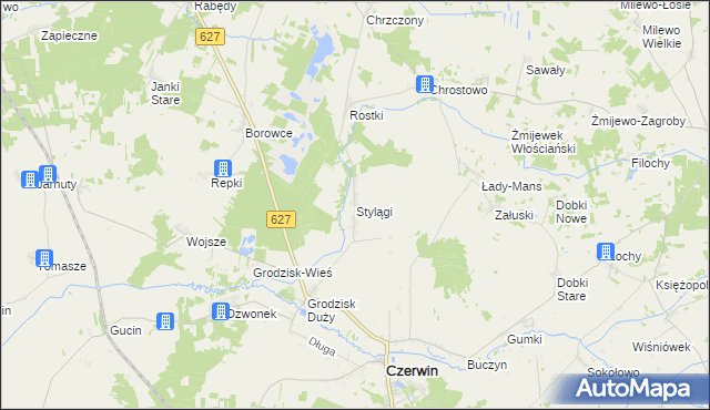 mapa Stylągi, Stylągi na mapie Targeo