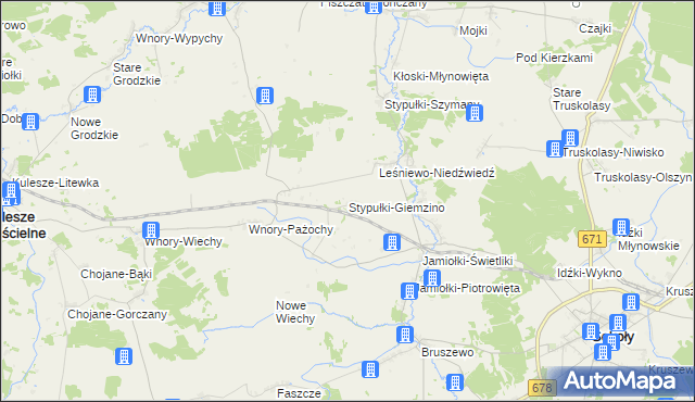 mapa Stypułki-Giemzino, Stypułki-Giemzino na mapie Targeo