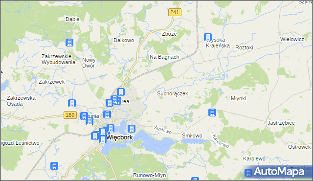 mapa Suchorączek, Suchorączek na mapie Targeo