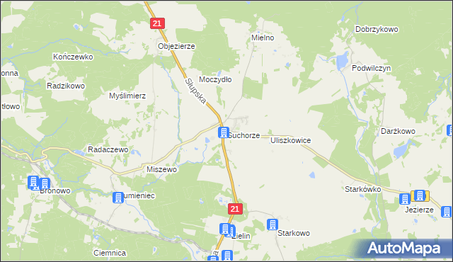 mapa Suchorze, Suchorze na mapie Targeo