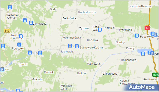 mapa Suchowola-Kolonia, Suchowola-Kolonia na mapie Targeo