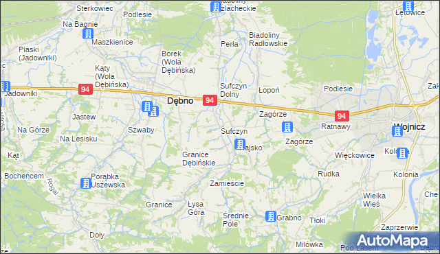 mapa Sufczyn gmina Dębno, Sufczyn gmina Dębno na mapie Targeo