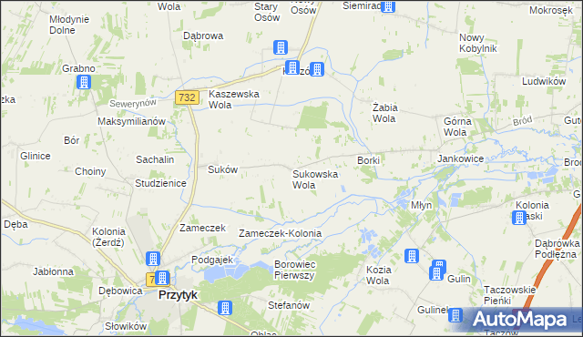 mapa Sukowska Wola, Sukowska Wola na mapie Targeo