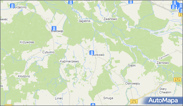 mapa Sulikowo gmina Barwice, Sulikowo gmina Barwice na mapie Targeo