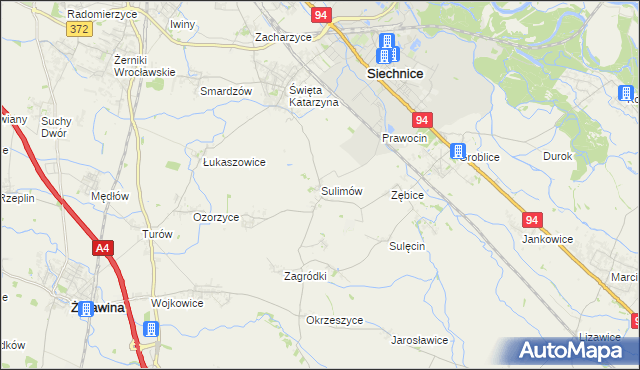 mapa Sulimów gmina Siechnice, Sulimów gmina Siechnice na mapie Targeo