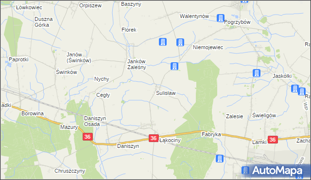 mapa Sulisław gmina Raszków, Sulisław gmina Raszków na mapie Targeo