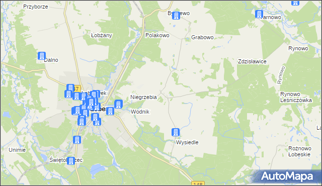 mapa Suliszewice gmina Łobez, Suliszewice gmina Łobez na mapie Targeo