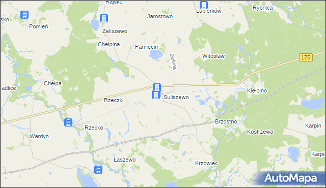 mapa Suliszewo gmina Choszczno, Suliszewo gmina Choszczno na mapie Targeo