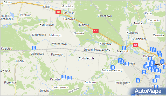 mapa Sułocin-Towarzystwo, Sułocin-Towarzystwo na mapie Targeo