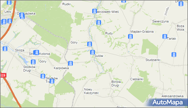 mapa Sulów, Sulów na mapie Targeo