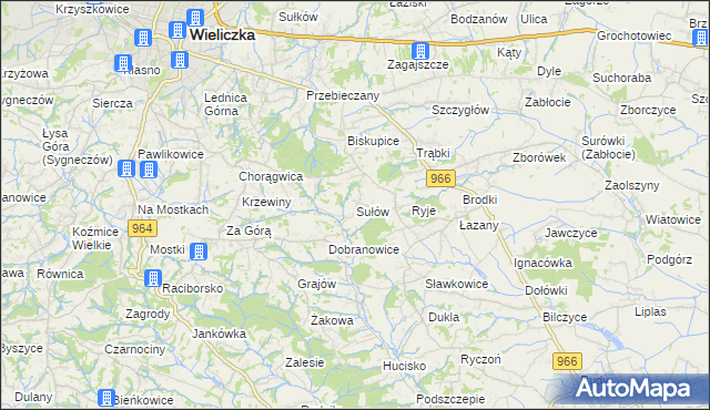mapa Sułów gmina Biskupice, Sułów gmina Biskupice na mapie Targeo