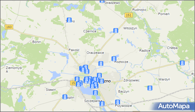 mapa Sułowo gmina Choszczno, Sułowo gmina Choszczno na mapie Targeo