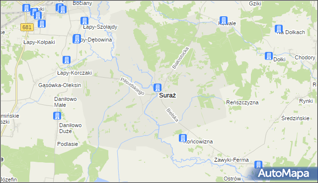 mapa Suraż, Suraż na mapie Targeo