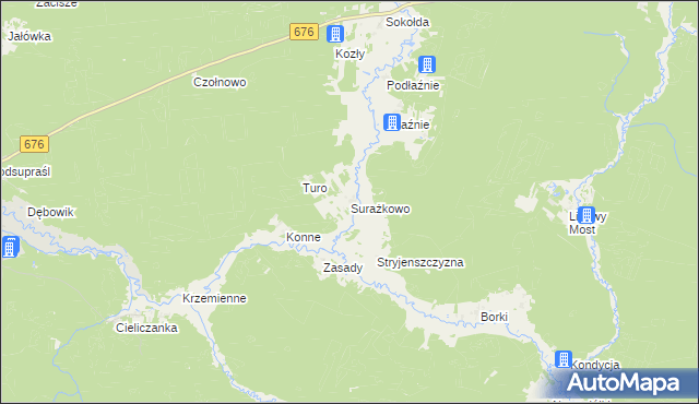 mapa Surażkowo, Surażkowo na mapie Targeo