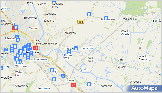 mapa Surochów, Surochów na mapie Targeo