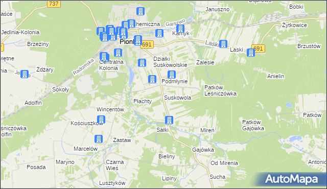 mapa Suskowola, Suskowola na mapie Targeo