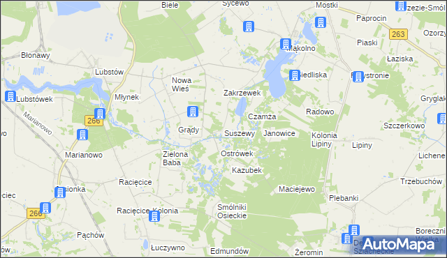 mapa Suszewy, Suszewy na mapie Targeo