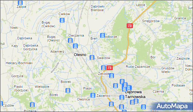 mapa Swarzów, Swarzów na mapie Targeo