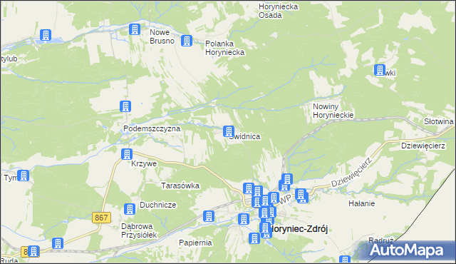 mapa Świdnica gmina Horyniec-Zdrój, Świdnica gmina Horyniec-Zdrój na mapie Targeo