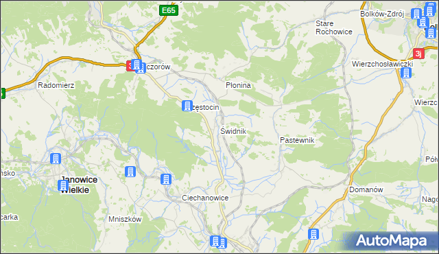 mapa Świdnik gmina Marciszów, Świdnik gmina Marciszów na mapie Targeo