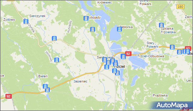 mapa Świdwowiec, Świdwowiec na mapie Targeo