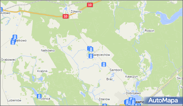 mapa Święciechów, Święciechów na mapie Targeo