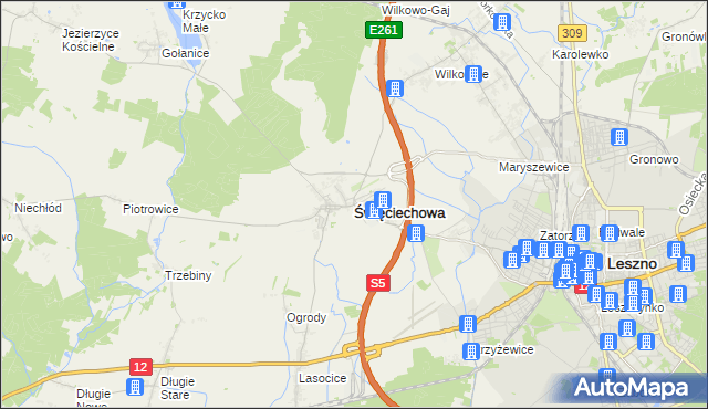 mapa Święciechowa, Święciechowa na mapie Targeo