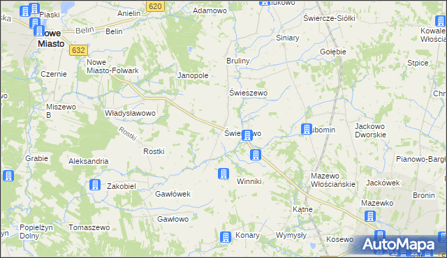 mapa Świerkowo gmina Świercze, Świerkowo gmina Świercze na mapie Targeo