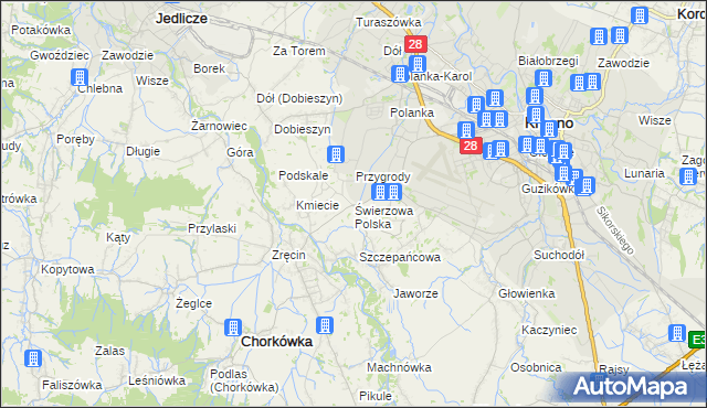 mapa Świerzowa Polska, Świerzowa Polska na mapie Targeo