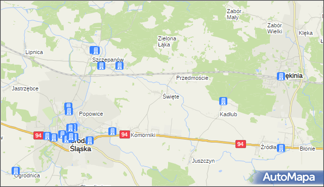 mapa Święte gmina Środa Śląska, Święte gmina Środa Śląska na mapie Targeo