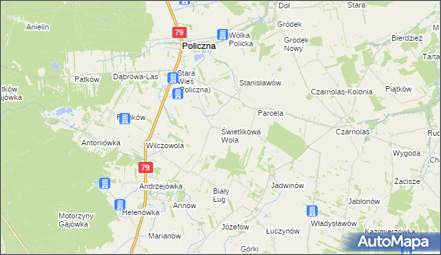 mapa Świetlikowa Wola, Świetlikowa Wola na mapie Targeo