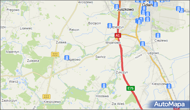 mapa Świńcz, Świńcz na mapie Targeo