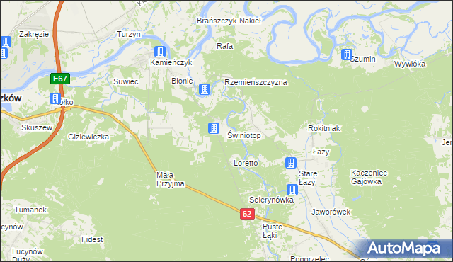 mapa Świniotop, Świniotop na mapie Targeo