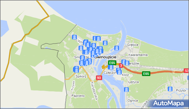 mapa Świnoujście, Świnoujście na mapie Targeo