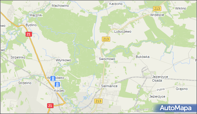 mapa Swochowo gmina Słupsk, Swochowo gmina Słupsk na mapie Targeo