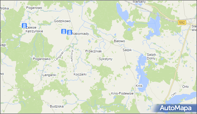 mapa Sykstyny, Sykstyny na mapie Targeo