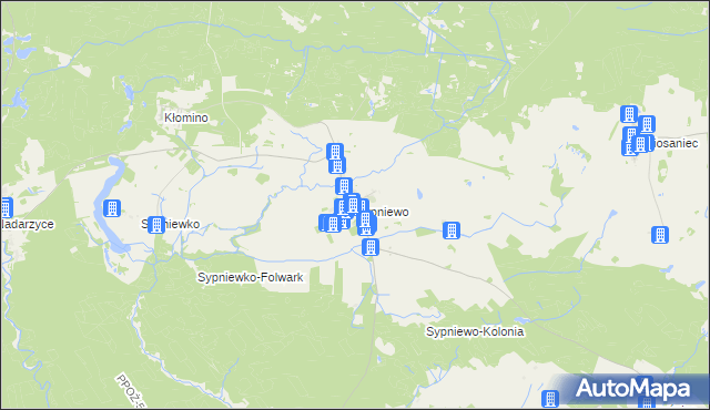 mapa Sypniewo gmina Jastrowie, Sypniewo gmina Jastrowie na mapie Targeo
