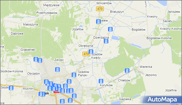 mapa Szadów Księży, Szadów Księży na mapie Targeo